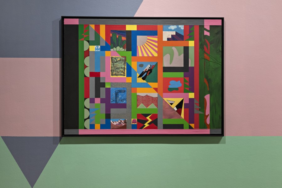 Vista de la exposición "Pinturas de Aventura", de Rodrigo Galecio, en el Museo de Artes Visuales (MAVI), 2021. Foto: Jorge Brantmayer