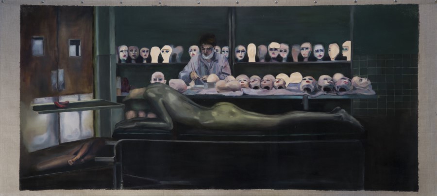Mariana Najmanovich, Nuevas Sustancias XIII, 2021, óleo sobre tela, 85,5 x 185 cm. Foto: Fernando Mendoza
