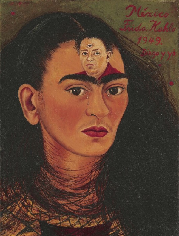 Frida Kahlo, Diego y yo, 1949, óleo sobre madera, 27 x 20 cm. Cortesía: Sotheby's