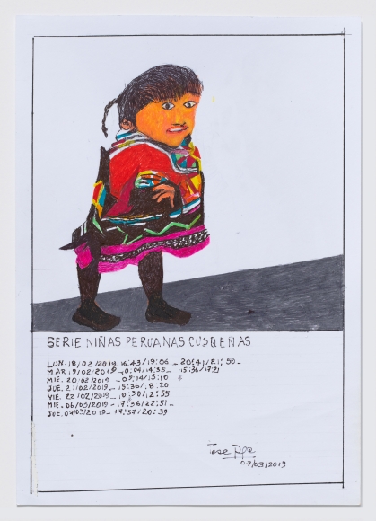 Teresa Burga, 07/marzo/2019, 2019. Técnica mixta sobre papel, 29,2 x 20,3 cm. Cortesía: Alexander Gray Associates
