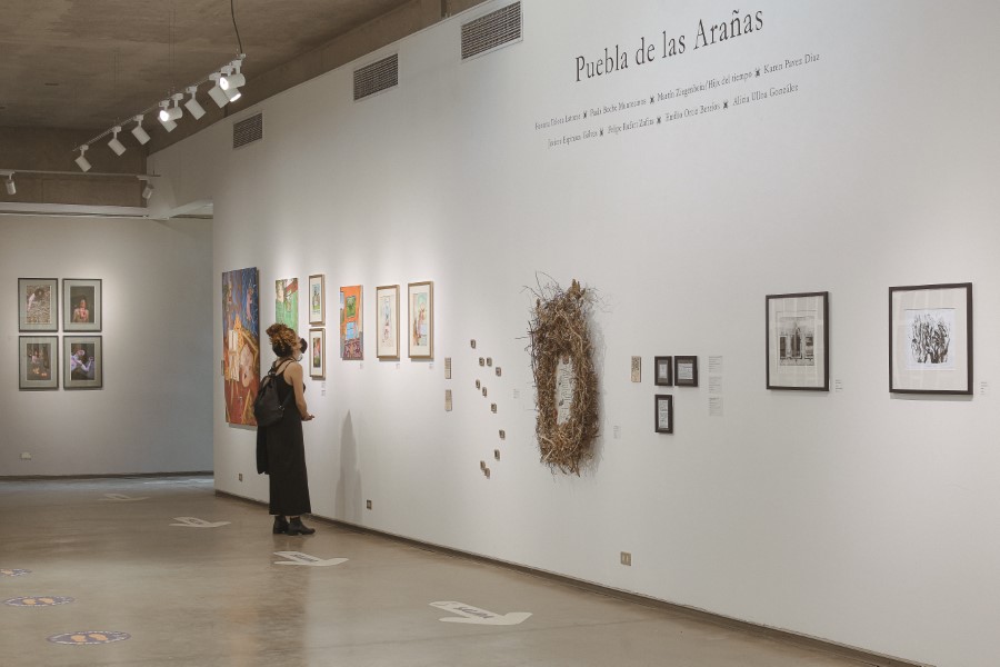 Vista de la exposición "Puebla de las Arañas", en la Corporación Cultural de Puente Alto Casa Juan Estay, Santiago, 2022. Cortesía de los artistas