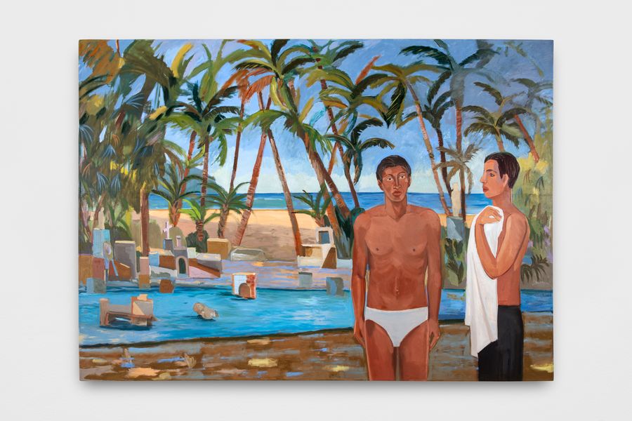 Roberto Gil de  Montes, Boca Chica, 2022, óleo sobre lino, 180 x 250 x 4 cm. Cortesía del artista y kurimanzutto, Ciudad de México / Nueva York.