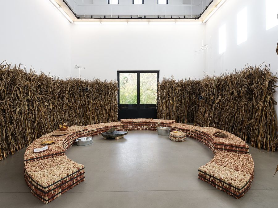 Ximena Garrido-Lecca: Inflorescence. Vista de la exposición en Portikus, Frankfurt, Alemania, 2022-2023. Foto: Max Creasy