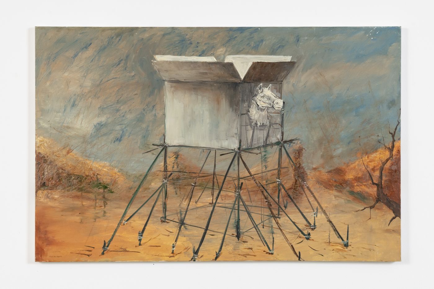 José Vivenes, Semántica del Abuso, 2022, óleo sobre tela, 58 × 87 cm. Cortesía: CAA