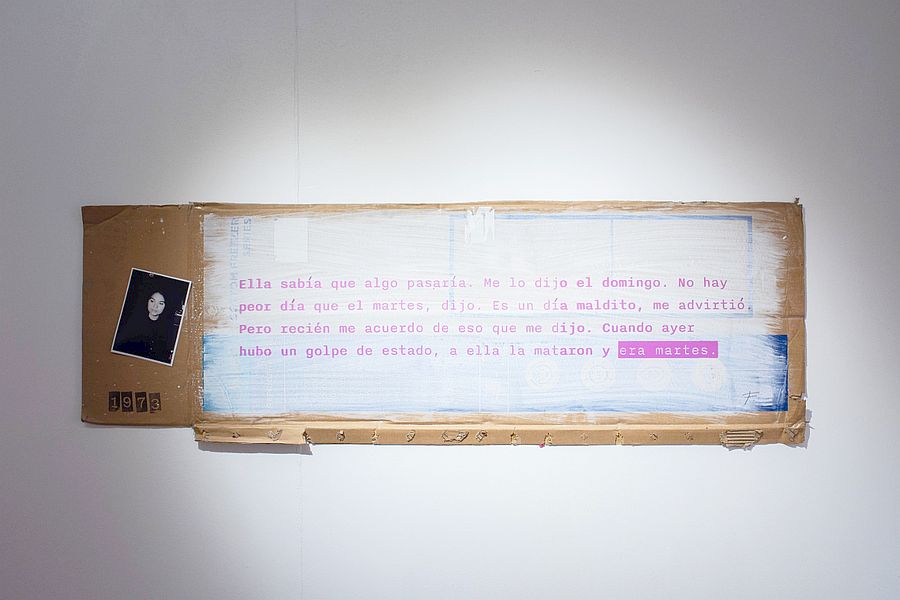 Vista de la exposición “Contratemas”, de Juan Forch, en la Galería 3.14 de Santiago, 2023. Foto cortesía de la galería