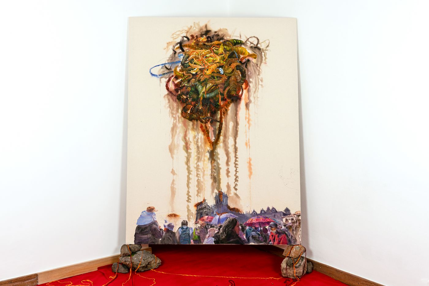 Delfina Nina, El sueño de Carl Yung (Catedral), 2023. Acrílico sobre lienzo crudo, 200 x 150 cm. Cortesía de la artista y Augusta Espacio