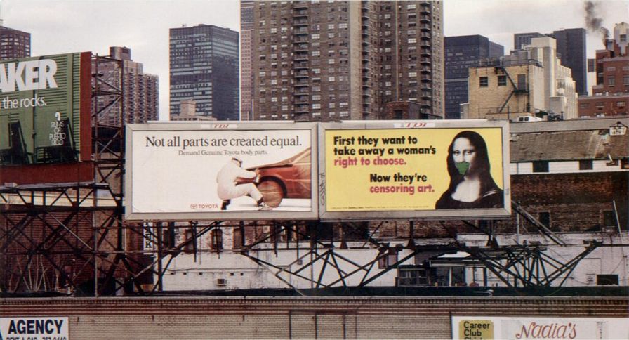 Guerrilla Girls. Outdoor billboards in four New York boroughs, 1991. Courtesy: Guerrilla Girls