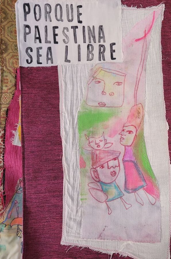 Gloria Belén (Gloribel) Delgado, Reza por Gaza, libro textil. Cortesía de la artista
