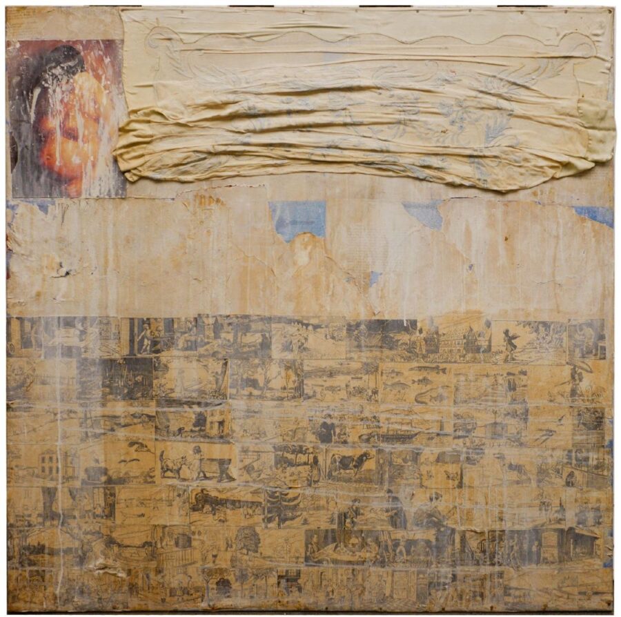Carlos Leppe, “Sin Título”, 2012. Técnica mixta sobre tela, 100 x 100 cm. Cortesía: Galería Aninat