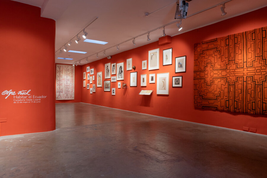 Vista de la exposición “Olga Fisch: Habitar el Ecuador” en N24 Galería de Arte, Quito, Ecuador, 2024. Foto cortesía de la galería