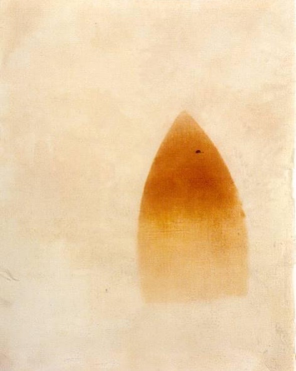 María Teresa Cano, Calor de hogar, 1983. Marca de calor sobre tela, 41 x 31 cm. Cortesía: MAMM