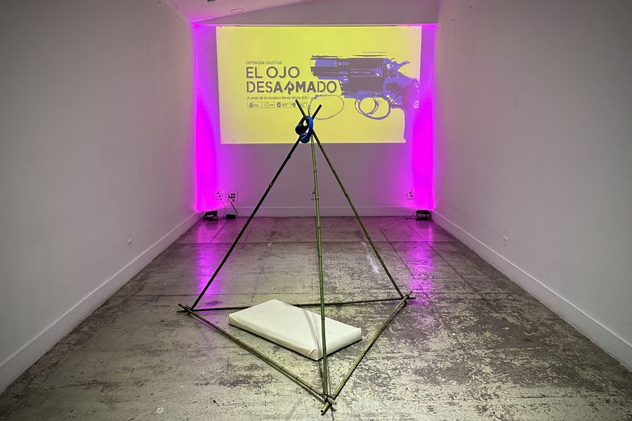 Vista de la exposición El ojo desarmado, en el Centro Cultural de España en Tegucigalpa, Honduras, 2024-2025. Cortesía: CCE Tegucigalpa