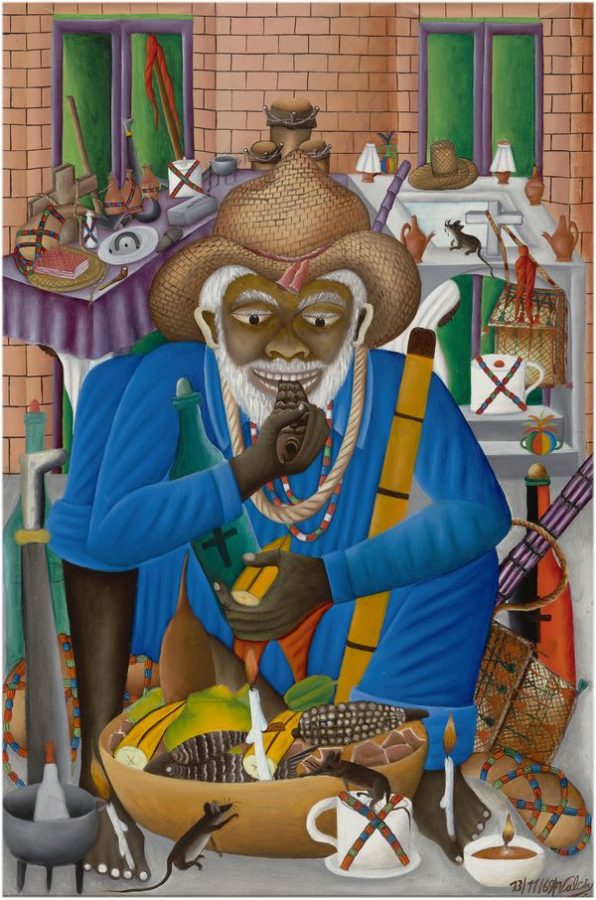 Gérard Valcin, Papa Zaca, 1969, óleo sobre masonita, 77,47 x 52,07 cm. Foto: Luke Christopher. Cortesía: National Gallery of Art