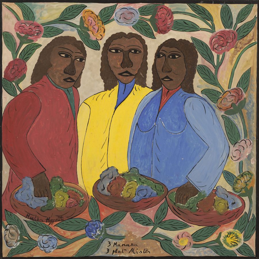 Hector Hyppolite, 3 Marassa, 1947, óleo sobre tabla, 60,96 x 60,96 cm. Foto: Luke Christopher. Cortesía: National Gallery of Art