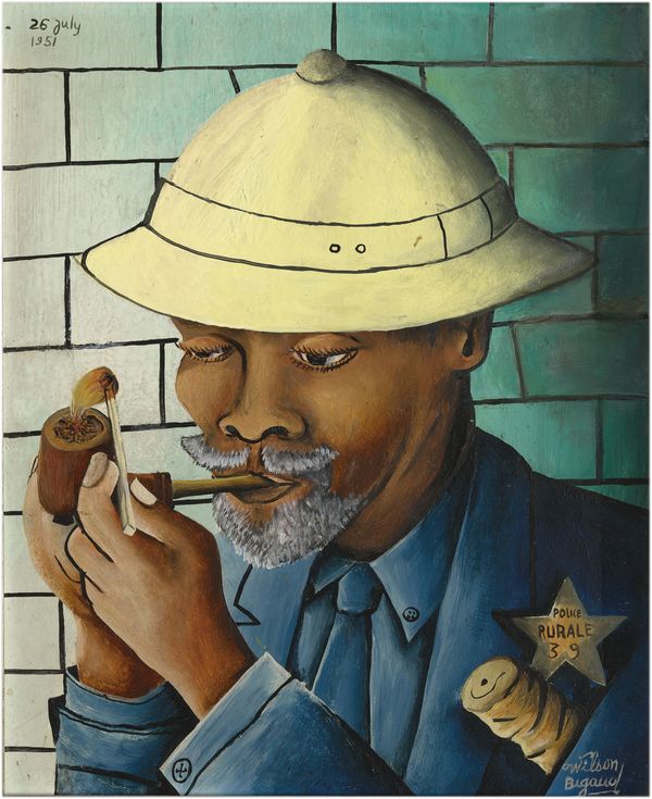 Wilson Bigaud, Jefe de sección, 1951, óleo sobre masonita, 30,48 x 25,4 cm. Foto: Luke Christopher. Cortesía: National Gallery of Art