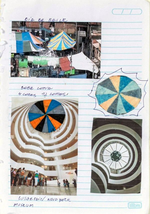 Allan Weber, Serie Día de baile (Proyecto Lona en el Guggenheim), 2022. Collage y dibujo sobre papel. Cortesía: Premio PIPA (Brasil)