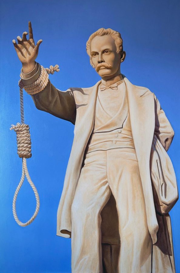 Julio Lorente, Morir por la patria es morir, 2025, óleo sobre lienzo. Cortesía del artista