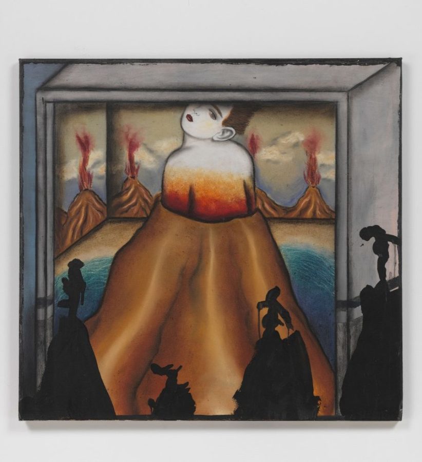 Julio Galán, Niño Volcán, 1985. Óleo sobre tela, 76 x 81 cm. Cortesía: Luhring Agustine Chelsea