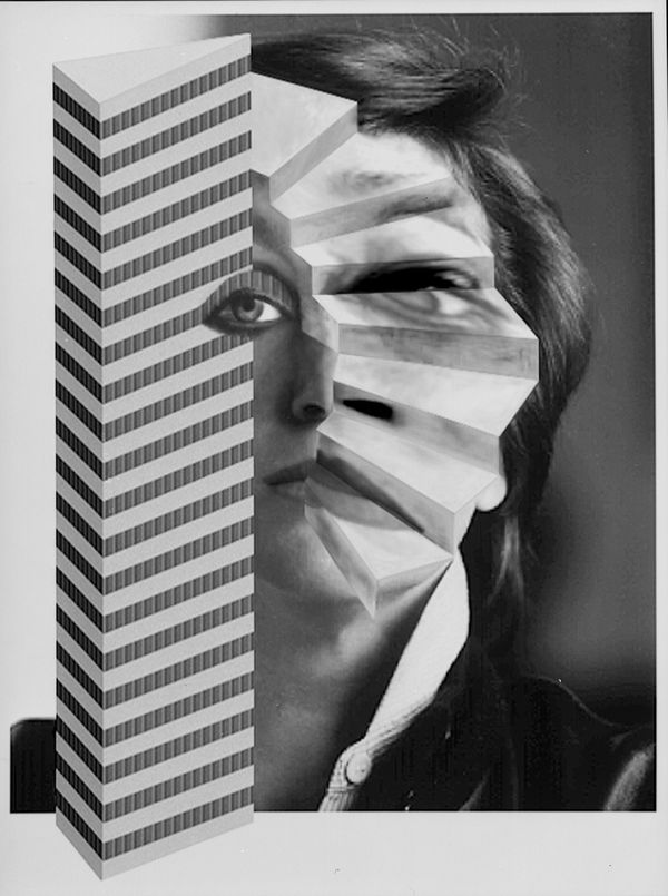 VALIE EXPORT, Selbstportrait mit Stiege und Hochhaus, 1989. Courtesy of the artist © Bildrecht, Wien 2025